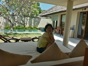 Inside The Villa, view from daybed & private pool in front of the room