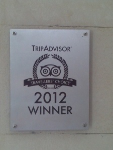 TripAdvisor 2012 Winner sign, The Bale