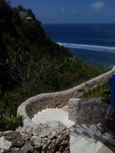 Stairway to go down to reach the inclinator, spectacular view, Finn's Bali